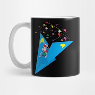 Airplane and pink bunny Mug